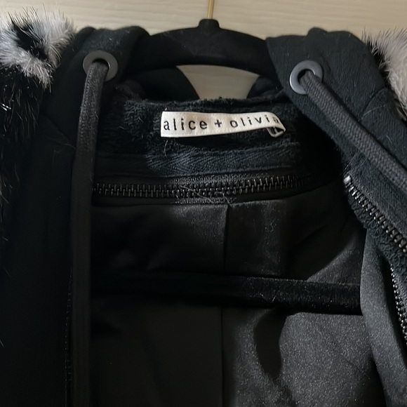 Alice + Olivia Faux Fur Coat with Removable Hoodie size L - Picture 10 of 13